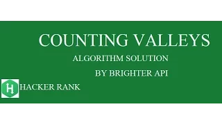 Counting Valley Hackerrank Algorithm Solution - Java