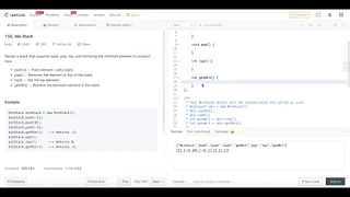 MIN STACK - USING TWO STACKS LeetCode