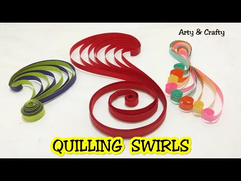 Download MP3 DIY 3 Quilling Swirls/ Paper Quilling Swirls Tutorial/ Basic Quilling for Beginners by Arty \u0026 Crafty