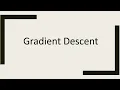 Gradient Descent Machine Learning INF8245E Lecture-3 Part-1