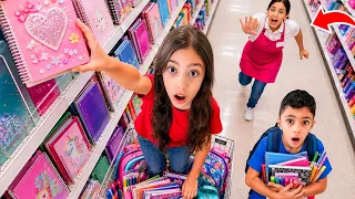     اشترينا كل مشتريات المدرسة 🎒 وتركنا تيما ورضا يختاروا كل شي😱