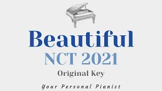 Download Beautiful - NCT 2021 (Original Key Karaoke) - Piano Instrumental Cover, Lyrics (Hangul \u0026 Romanized) MP3