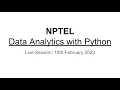 Data Analytics With Python Live Interaction Session 2 - Pandas