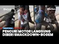Lagu Pencuri Motor Ini Langsung Dibanting SmackDown Pemiliknya saat Dipergoki