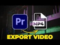 How to Export s in Premiere Pro Export MP4 H 264