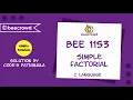 beecrowd Problem 1153 - Simple Factorial Solution Bengali C language