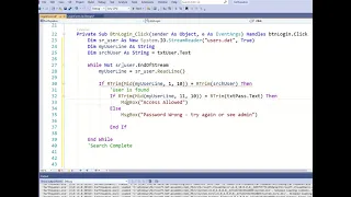 Vb net Login using Linear Search