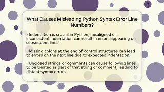 What Causes Misleading Python Syntax Error Line Numbers - Python Code School