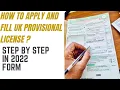 How to apply for and fill out a UK provisional license form Step-by-step guide in Hindi