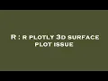 R r plotly 3d surface plot issue