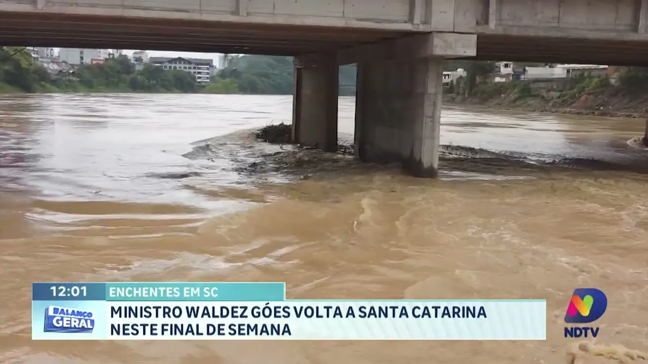 Enchentes em SC: ministro Waldez Góes volta a Santa Catarina neste final de semana