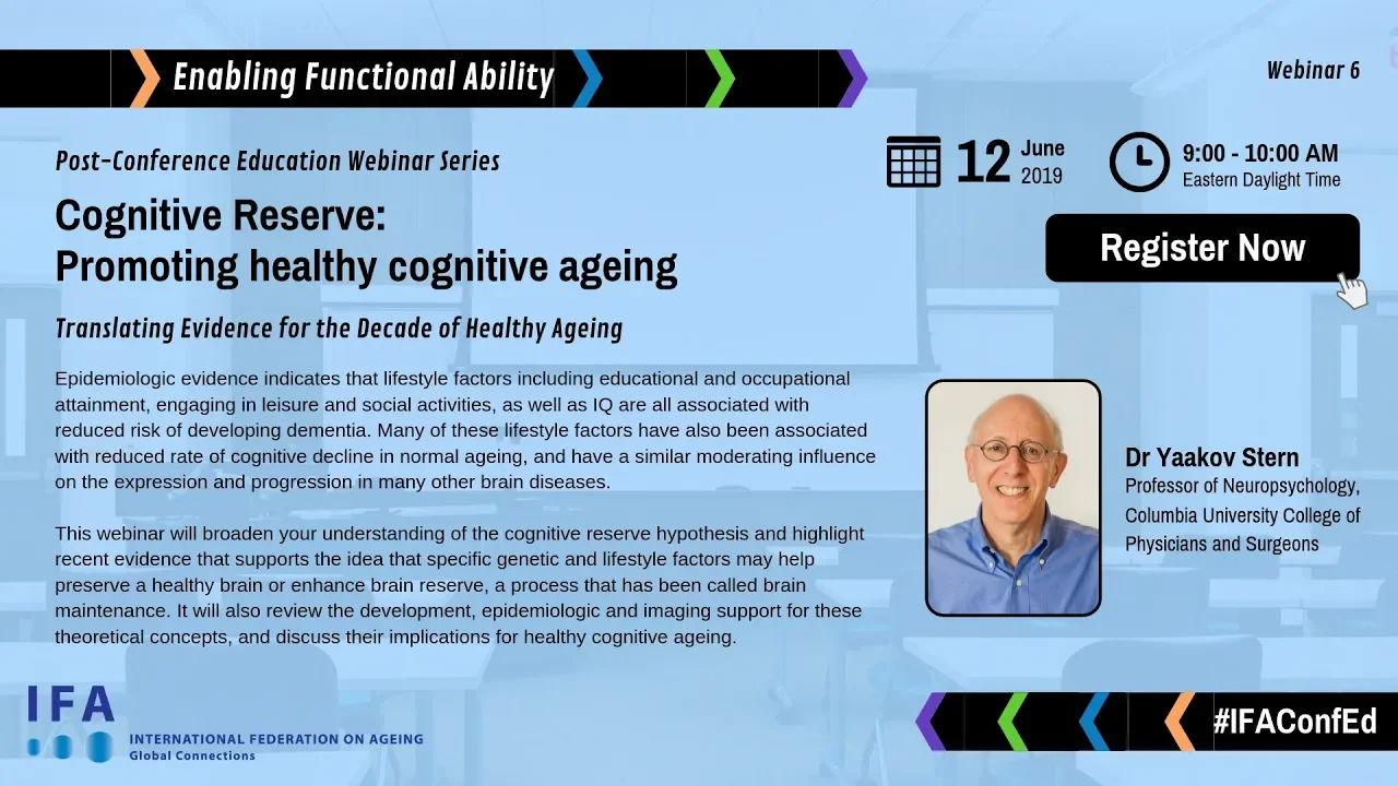 Webinar: Cognitive Reserve Promoting Healthy Cognitive Ageing