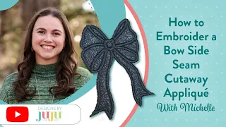 How to Embroider the Trendy Bow Side Seam Cutaway Applique on Sweatshirts – Designs by JuJu FREEBIE!