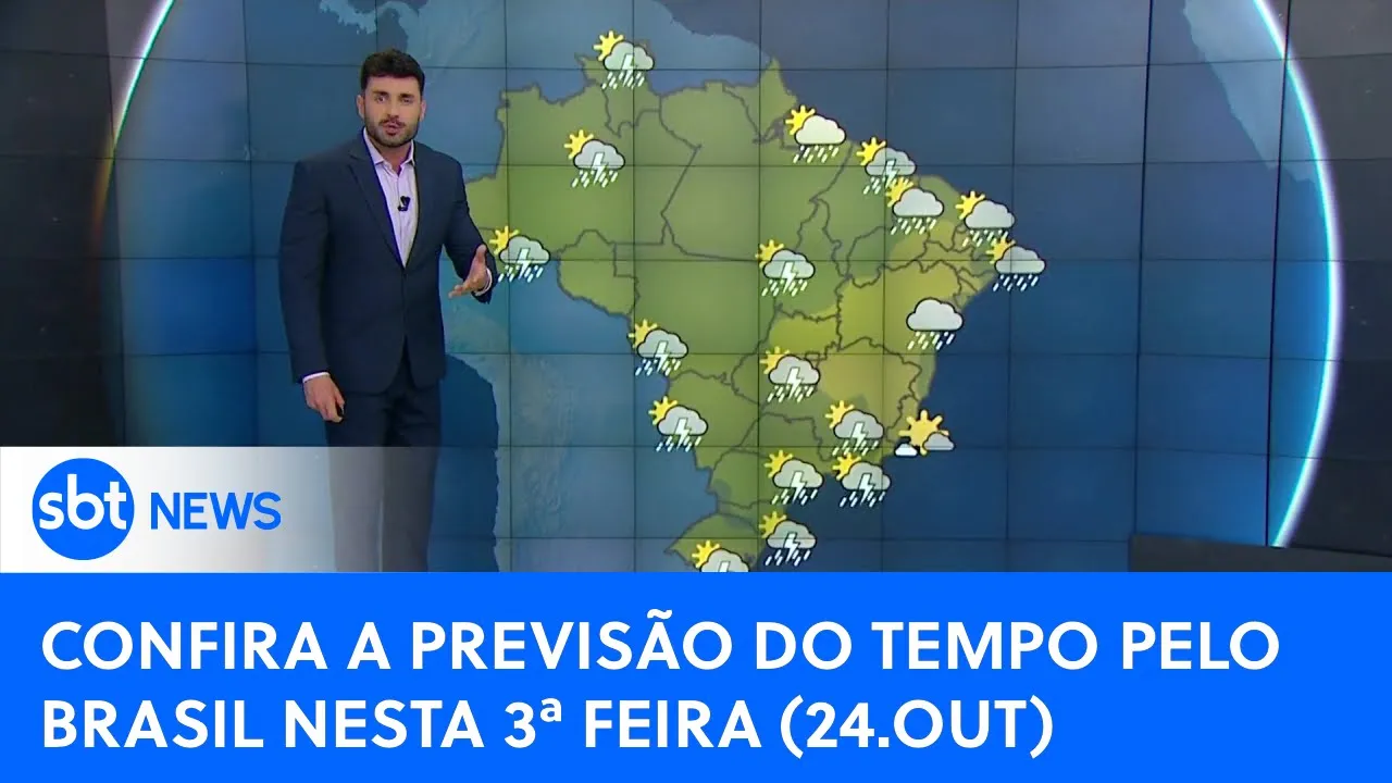 Previsão: Novo ciclone extratropical leva chuva a boa parte do Brasil | #SBTNewsnaTV (24/10/23)