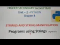 Programs using Strings in Python Part 8 in Tamil Chapter 8 Unit 2 A Jaya Mabel Rani