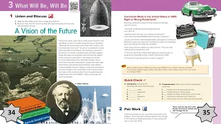 الوحدة الثالثة Mega Goal 1 What Will Be Will Be الدرس الاول Listen Discuss Pages 34 35 