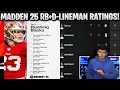 THESE RATINGS ARE BAD MADDEN 25 RUNNING BACK AND D-LINEMAN RATINGS REVEALED