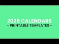 2025 Printable Landscape Calendar Templates