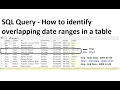 SQL Query How to identify Overlapping Date Ranges