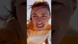 This is what sailing in 38 knots is like on a catamaran