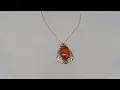 Amber Gemstone Pendant Necklace STS 925 Sterling Chuck Clemency Italy Sparkly