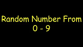 Random Number Generator 0-9