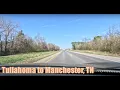 Driving from Tullahoma TN to Manchester TN