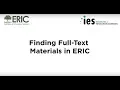 Finding Full-Text Materials in ERIC