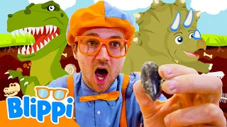 Blippi Aprende Sobre Dinossauros! 🦖🪏 Escavando Fósseis e Dançando como um T-Rex!