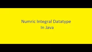 Java Basics Course 4 I Datatype byte short int long float double ENGLISH
