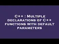 C Multiple declarations of C functions with default parameters