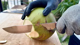 Coconut Cutting Satisfying ASMR no.71 (4K)(HDR)(60FPS)