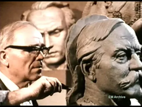 Ukrainian Canadian Leo Mol 1978 shows how he creates a sculpture English language