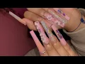 EXTRA LONG DIOR FREESTYLE acrylic nails tutorial