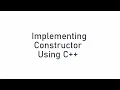 Constructor Destructor Concept in C Object Oriented Programming
