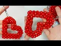 Beaded Heart | Heart Shaped Beaded Keychain Tutorial | Crystal beaded Heart Keychain