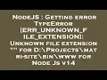 NodeJS Getting error TypeError ERR - UNKNOWN