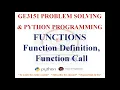 FUNCTIONS IN PYTHON BUILT-IN FUNCTIONS GE3151 PROBLEM SOLVING AND PYTHON PROGRAMMING NOTES
