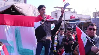 وقفه طلابيه نظمتها اعدادية الفجر للبنين لمساندة اخوانهم الثوار في ذي قار 