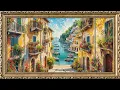 The Artistic Serenity of a Mediterranean Village 8 Hours Framed TV Screensaver 4K Wallpaper