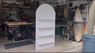 DIY Arch Backdrop With Removable Shelves Plans Available