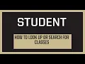 How to Look Up or Search for Classes