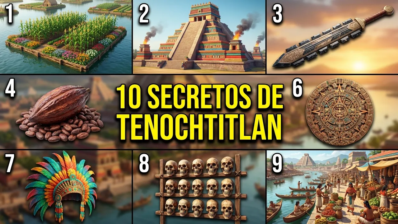 ¡Tenochtitlan Sorprende! 10 cosas que no sabías de la capital del Imperio Azteca. Viaje en el Tiempo