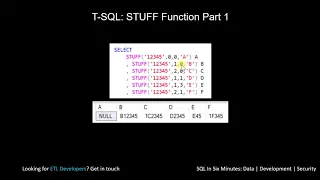 T-SQL How To Use the STUFF Function Part 1