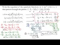 Write the Equation of Quadratic Function y ax 2 bx c That Passes Through Three Given Points