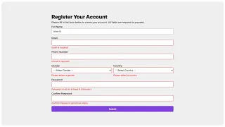 Registration Form using HTML CSS and JavaScript Form Validation Tutorial