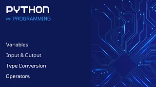 Variables Input Output Type Conversion Operators in Python