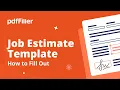 How to Fill Out a Job Estimate Template