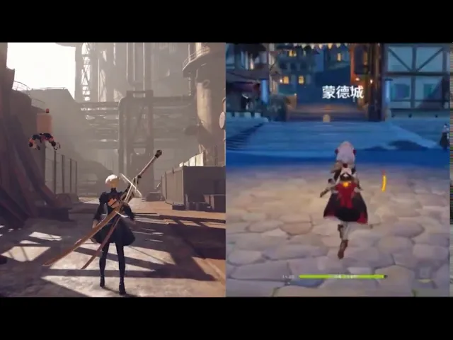 Genshin Impact has the same combat animations as Nier Automata