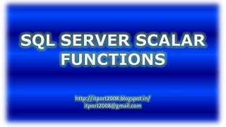 SQL Server Scalar Function